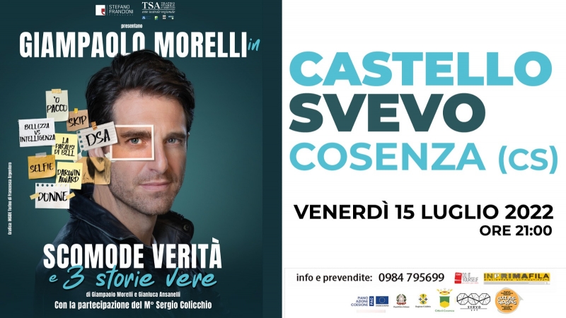 L&#039;attore Giampaolo Morelli al Castello Svevo di Cosenza