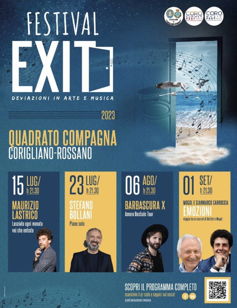 Quattro tappe imperdibili al Quadrato Compagna di Schiavonea (Cs) per il festival Exit
