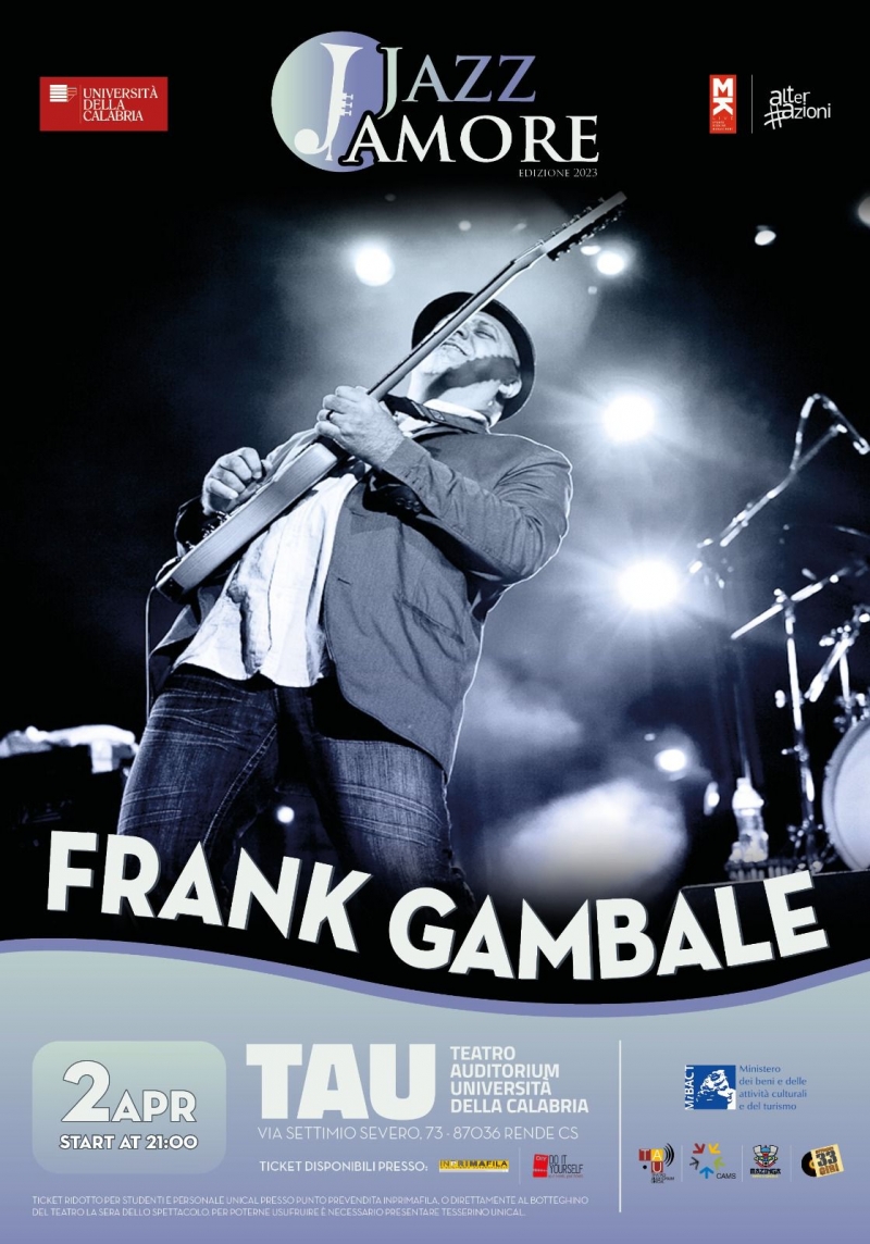 JazzAmore, domenica al TAU arriva la leggenda Frank Gambale