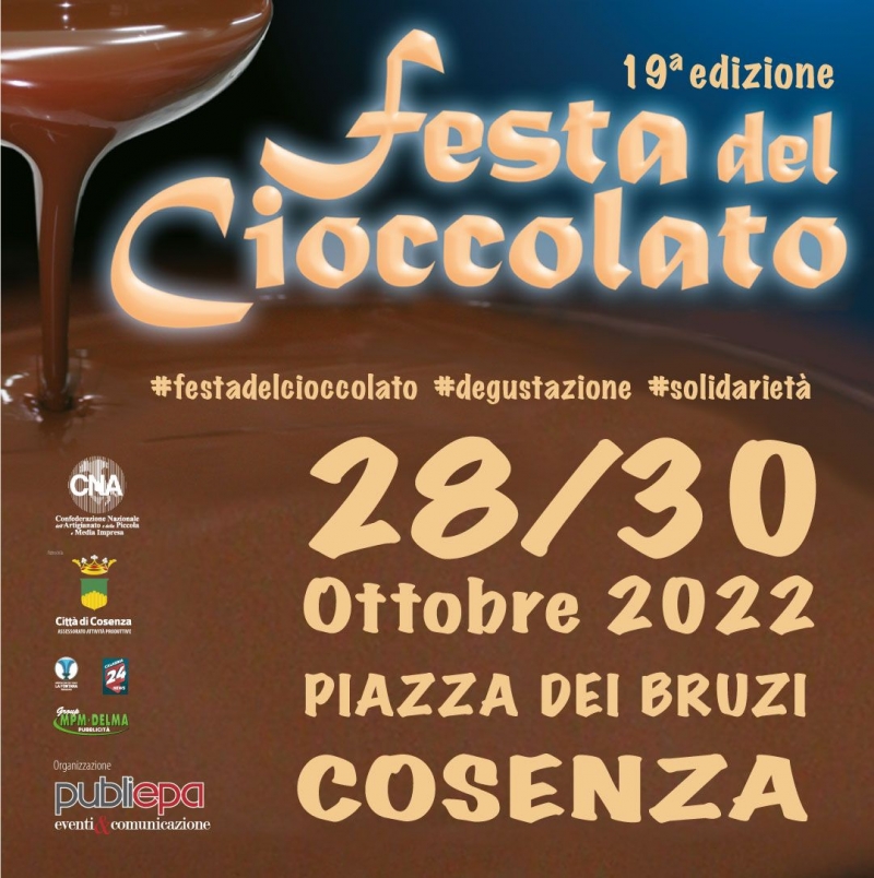 Dal 28 al 30 ottobre a Cosenza torna la Festa del Cioccolato