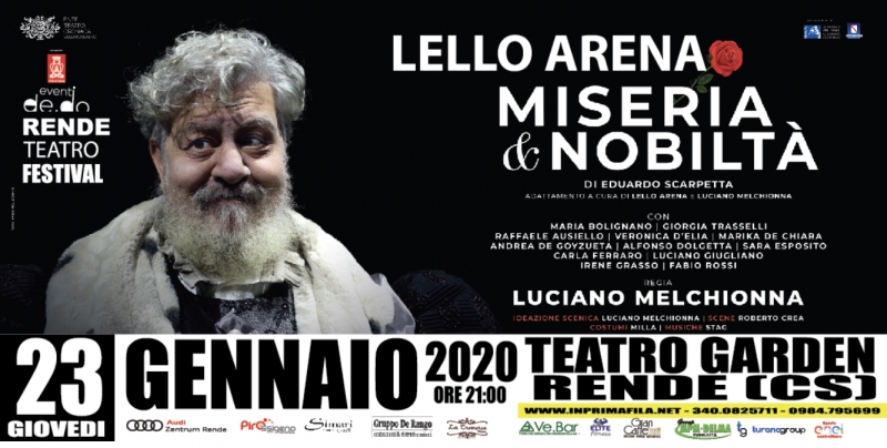 Prossimo appuntamento il 23 gennaio con LELLO ARENA in MISERIA E NOBILTÀ